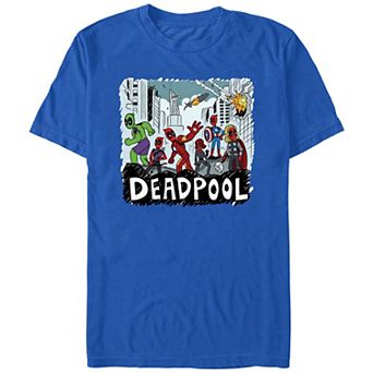 Men's Marvel Deadpool And Wolverine Team Deadpool Avengers Graphic Tee
