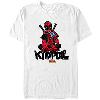Men's Marvel Deadpool And Wolverine Kidpool Drinking Juice Graphic Tee