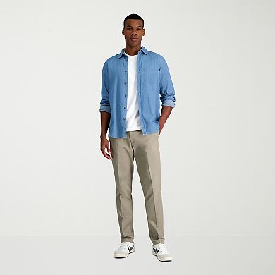 Men's Haggar® Wrinkle Free Performance Khaki Slim Fit Flat Front Pants