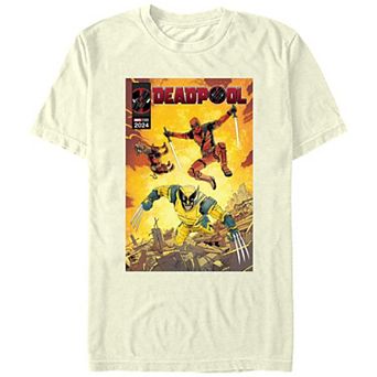 Men's Marvel Deadpool And Wolverine Ready To Fight Comic Cover Graphic Tee