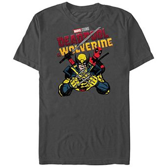 Men's Marvel Deadpool And Wolverine Crossed Claws Graphic Tee