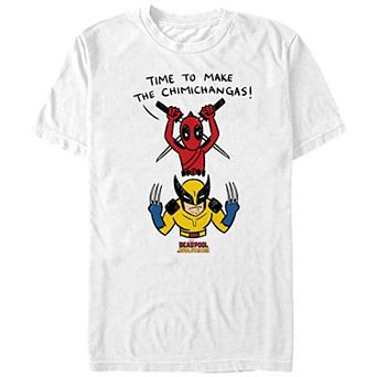 Men's Marvel Deadpool And Wolverine Time To Make The Chimichangas Graphic Tee