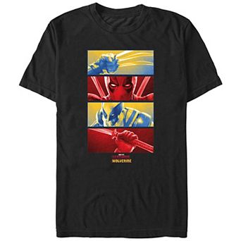 Men's Marvel Deadpool And Wolverine Close Ups Poster Graphic Tee