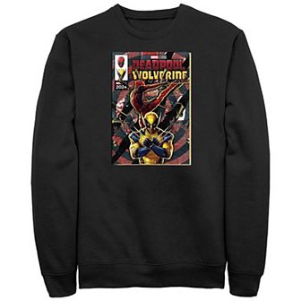 Men's Marvel Deadpool And Wolverine Action Comic Cover Fleece Sweatshirt