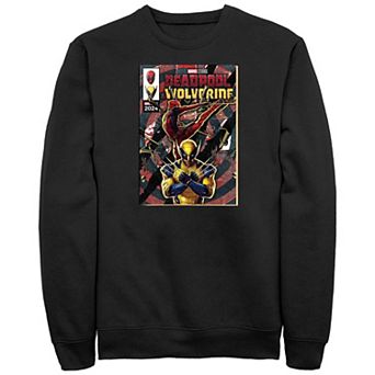 Men's Marvel Deadpool And Wolverine Action Comic Cover Fleece Sweatshirt
