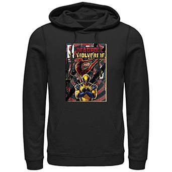 Men's Marvel Deadpool And Wolverine Action Comic Cover Graphic Hoodie