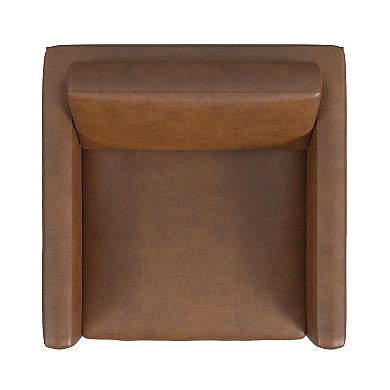 HomePop Faux Leather Metal Accent Chair