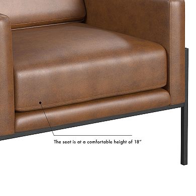 HomePop Faux Leather Metal Accent Chair