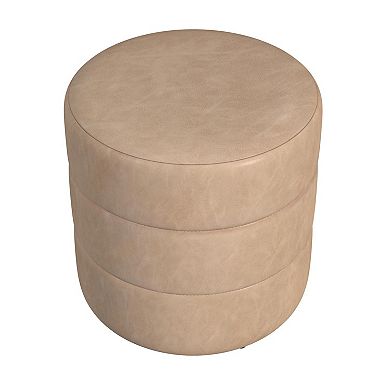 HomePop Upholstered Foam Round Ottoman
