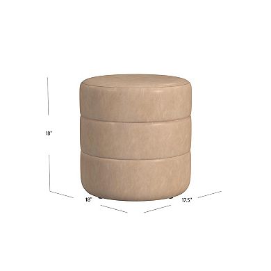 HomePop Upholstered Foam Round Ottoman
