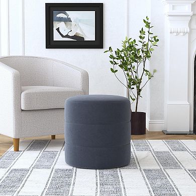 HomePop Upholstered Foam Round Ottoman