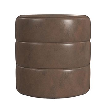 HomePop Upholstered Foam Round Ottoman