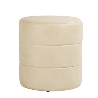 HomePop Upholstered Foam Round Ottoman