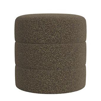 HomePop Upholstered Foam Round Ottoman