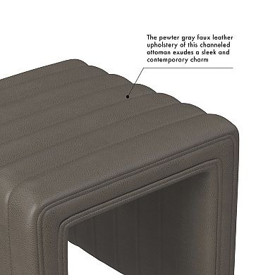 HomePop Modern Ribbed Channel Ottoman