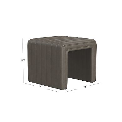 HomePop Modern Ribbed Channel Ottoman