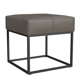 HomePop Small Square Metal Ottoman