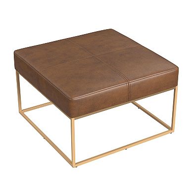 HomePop Large Square Metal Ottoman