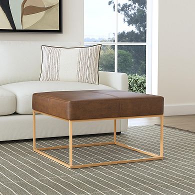 HomePop Large Square Metal Ottoman