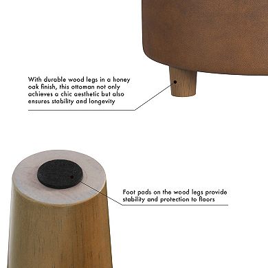 HomePop Round Tufted Storage Ottoman