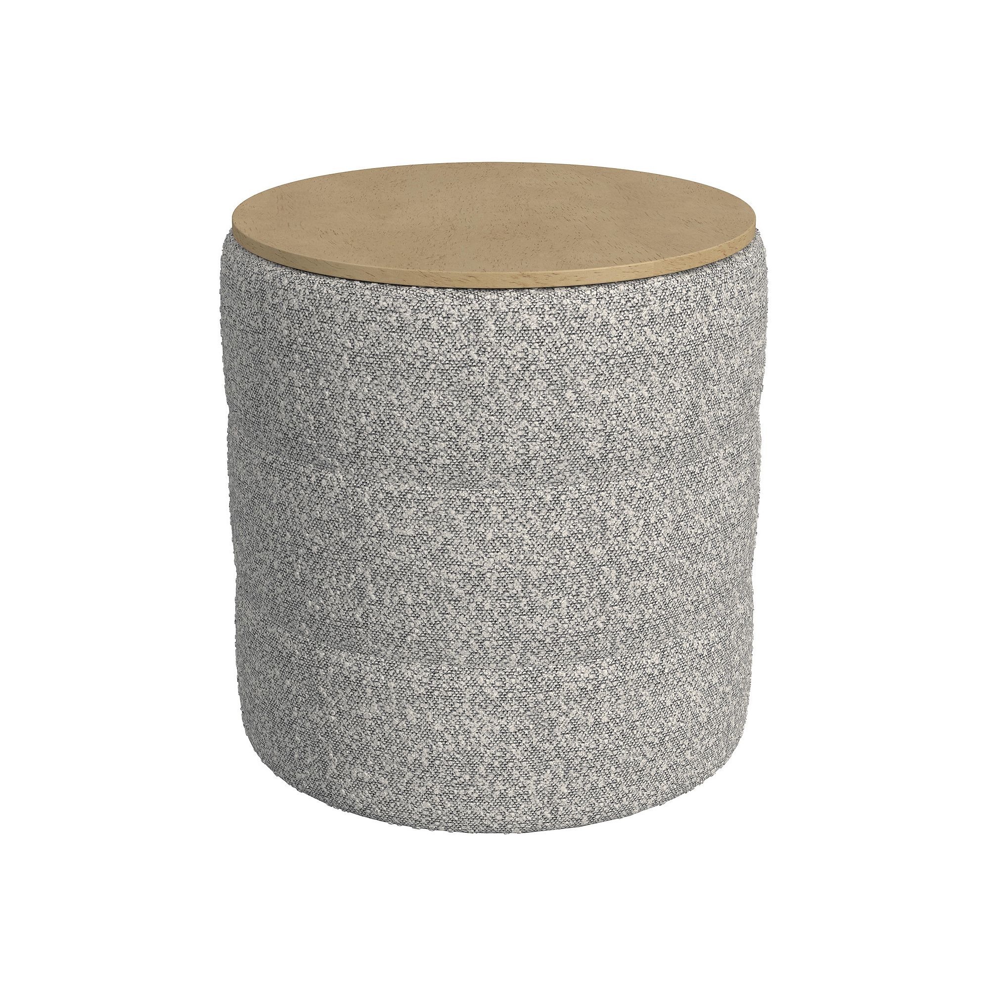 HomePop Channeled Storage Ottoman, Ivory Boucle