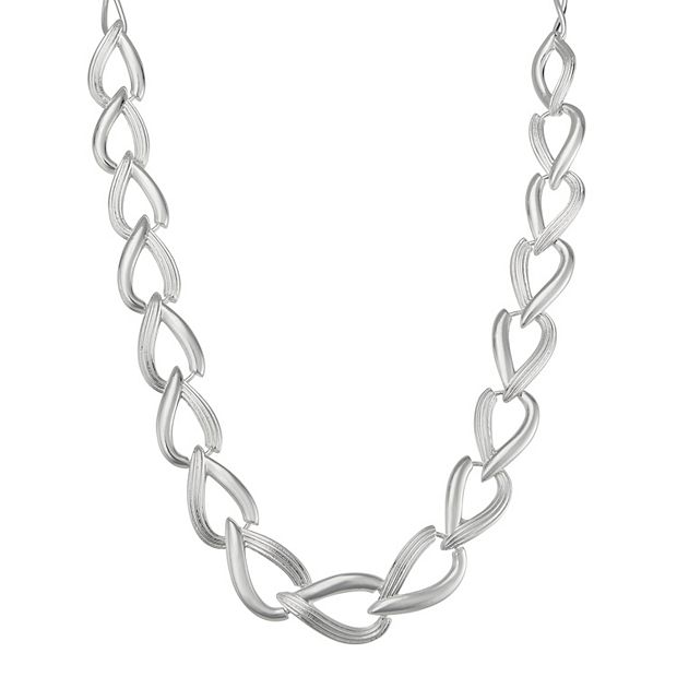 Napier Smooth Silver Tone Statement Necklace