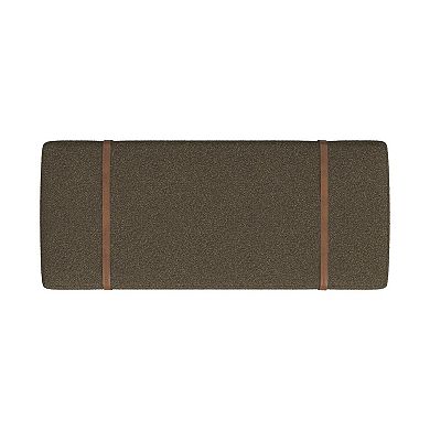 HomePop Upholstered Bench with Wood Base