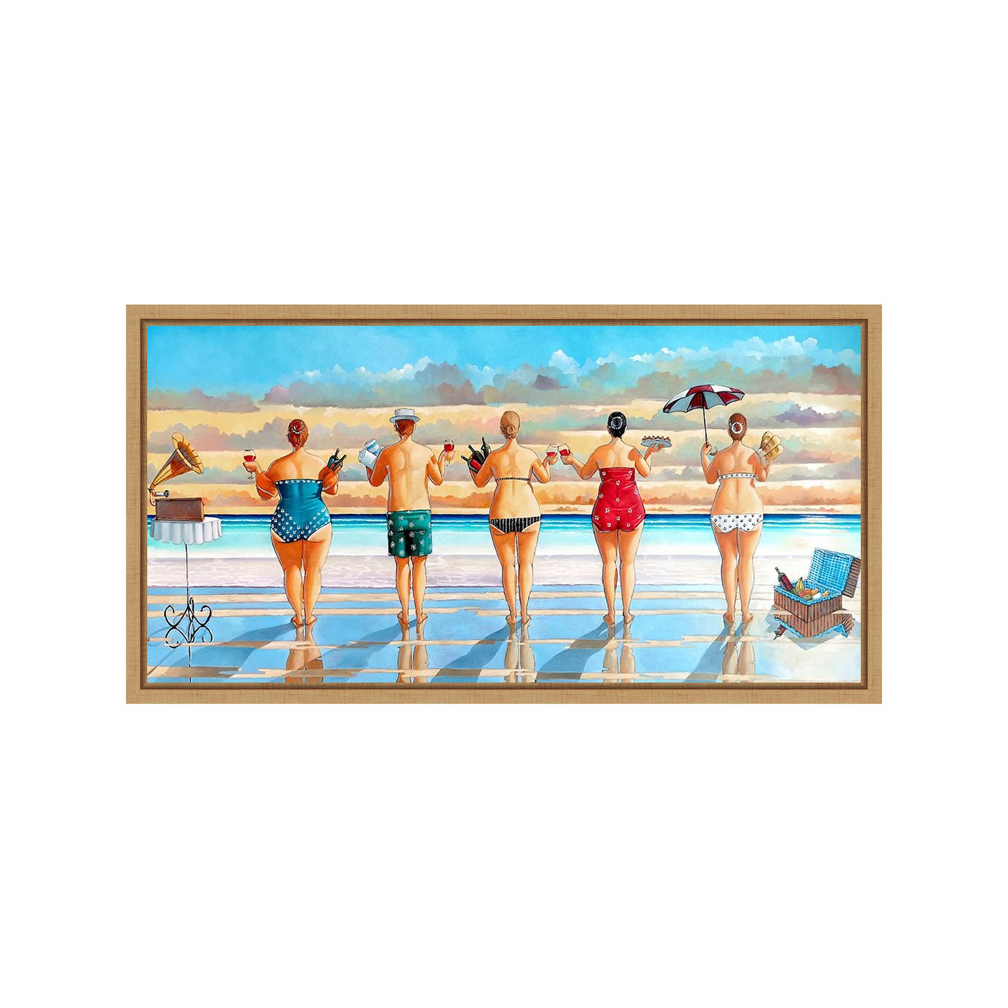 Amanti Art Watching Sunset Framed Canvas Wall Art, Brown