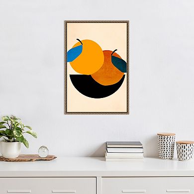 Amanti Art Two Oranges Framed Canvas Wall Art