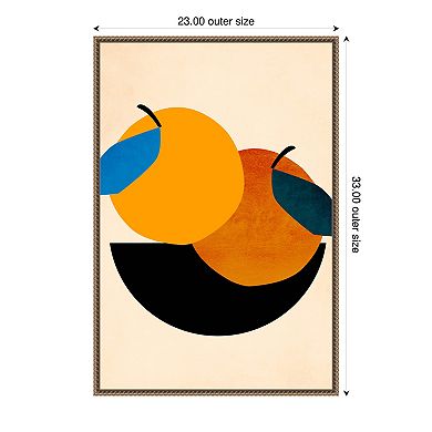 Amanti Art Two Oranges Framed Canvas Wall Art