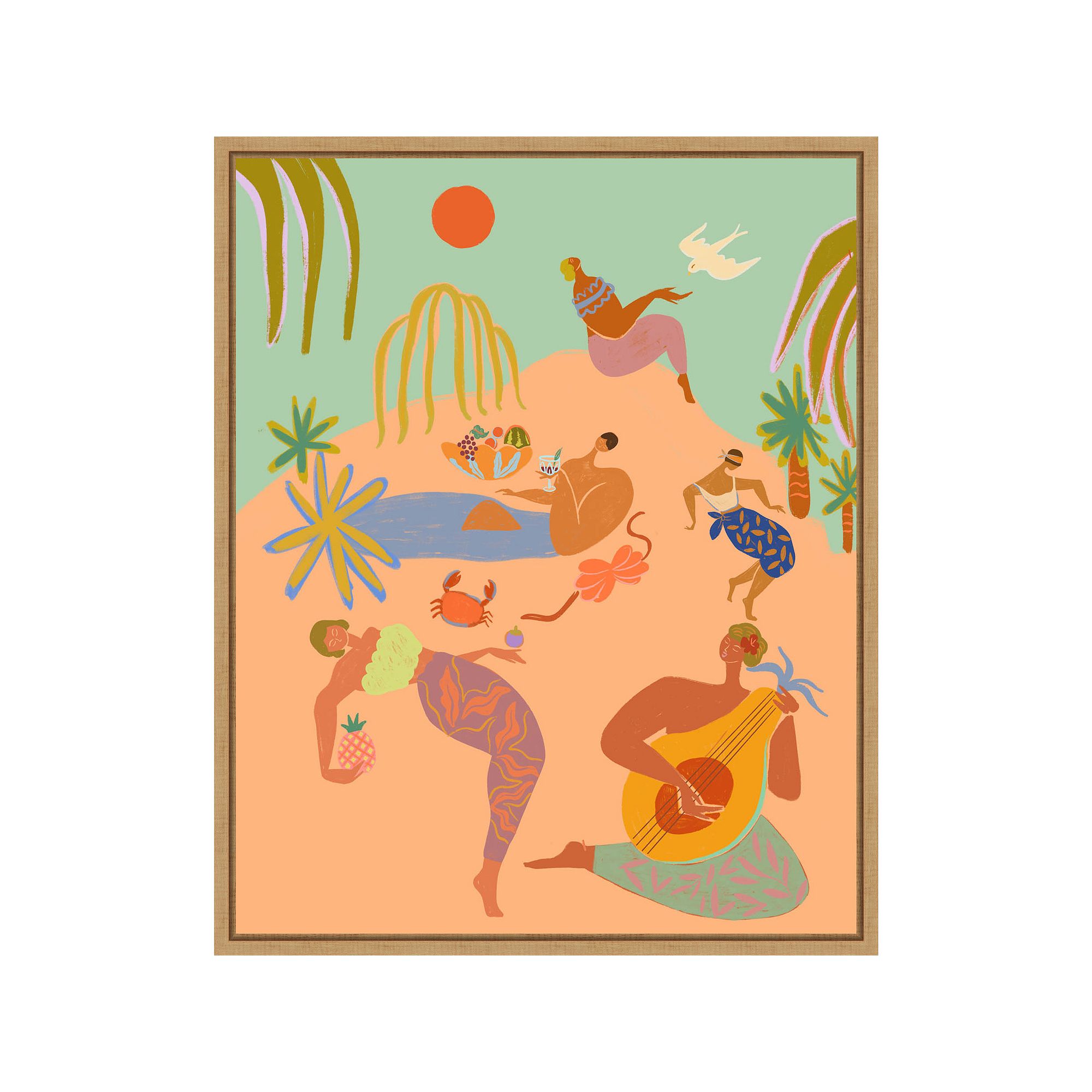 Amanti Art Vacation Framed Canvas Wall Art, Brown