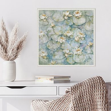Amanti Art Water Lilies Framed Canvas Wall Art