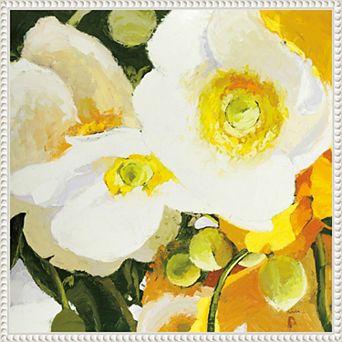 Amanti Art White Anemones Up Close Framed Canvas Wall Art