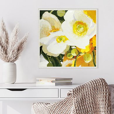 Amanti Art White Anemones Up Close Framed Canvas Wall Art