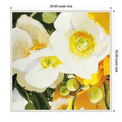 Amanti Art White Anemones Up Close Framed Canvas Wall Art