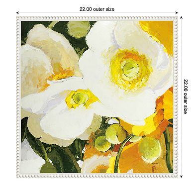 Amanti Art White Anemones Up Close Framed Canvas Wall Art