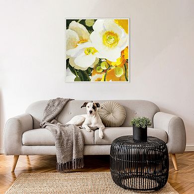 Amanti Art White Anemones Up Close Framed Canvas Wall Art