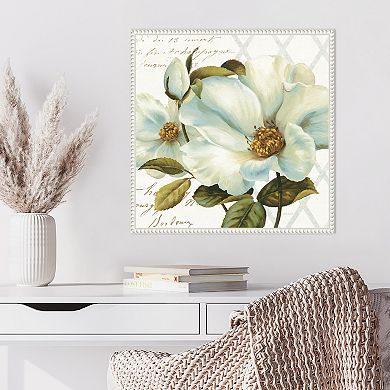 Amanti Art White Floral Bliss II Framed Canvas Wall Art