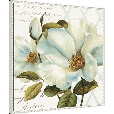 Amanti Art White Floral Bliss II Framed Canvas Wall Art