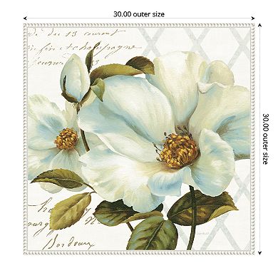Amanti Art White Floral Bliss II Framed Canvas Wall Art