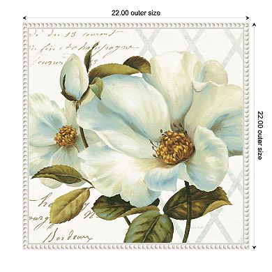 Amanti Art White Floral Bliss II Framed Canvas Wall Art