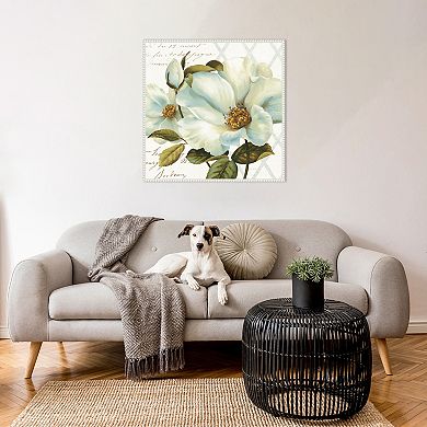 Amanti Art White Floral Bliss II Framed Canvas Wall Art