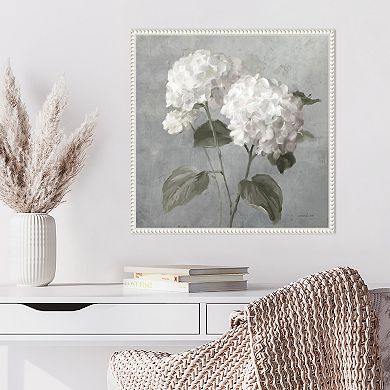 Amanti Art White Hydrangeas Framed Canvas Wall Art
