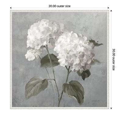 Amanti Art White Hydrangeas Framed Canvas Wall Art