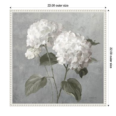 Amanti Art White Hydrangeas Framed Canvas Wall Art