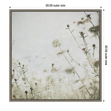 Amanti Art Wild Flowers II No Texture Framed Canvas Wall Art