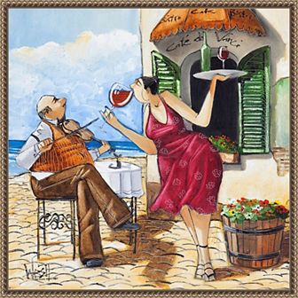Amanti Art Wine And Music Framed Canvas Wall Art