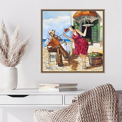 Amanti Art Wine And Music Framed Canvas Wall Art