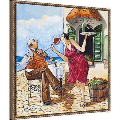 Amanti Art Wine And Music Framed Canvas Wall Art