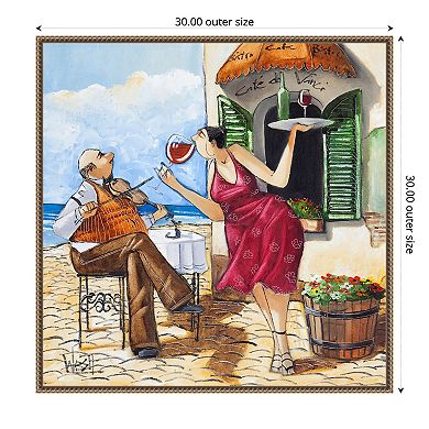 Amanti Art Wine And Music Framed Canvas Wall Art